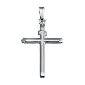 925 Sterling Silver Silver Finish High Polished Cross Pendant - SOP00141