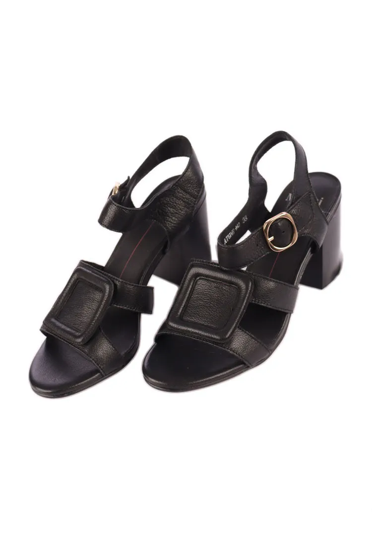 Atune Heel Leather Sandals | FINAL SALE