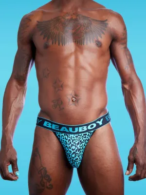 BEAUBOY Leopard Jockstrap Blue