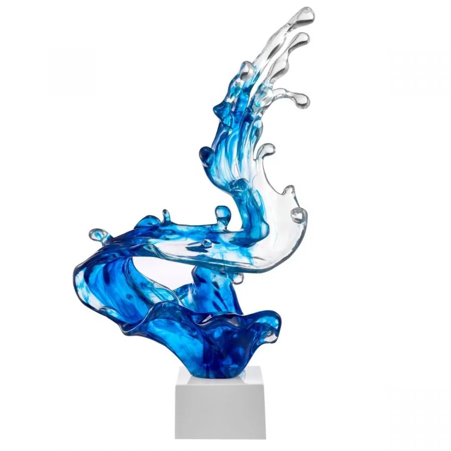 Braker Wave Sculpture // Ocean Blue, 21" Tall - Home Decor