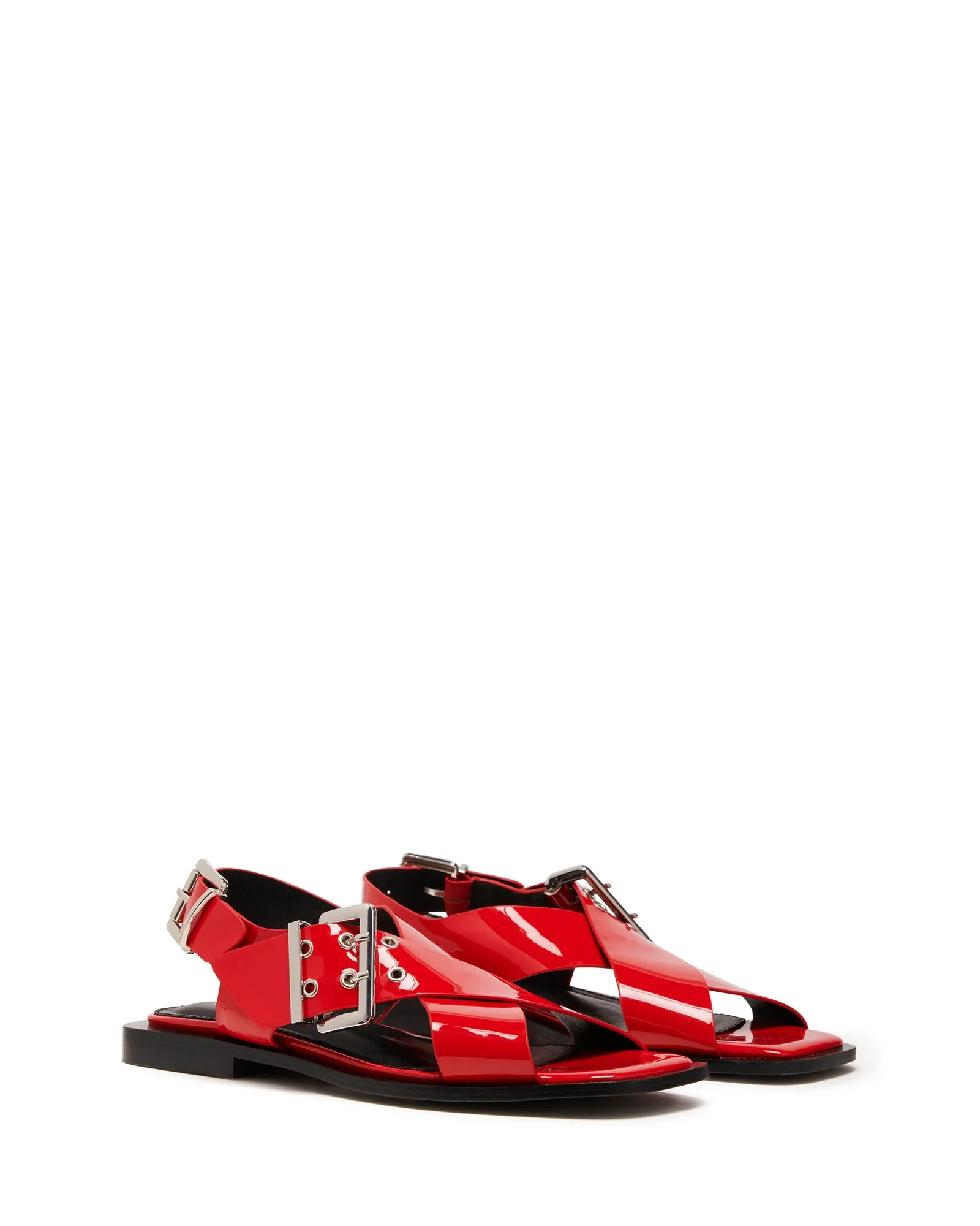 Easy Slingback Flat Red Patent