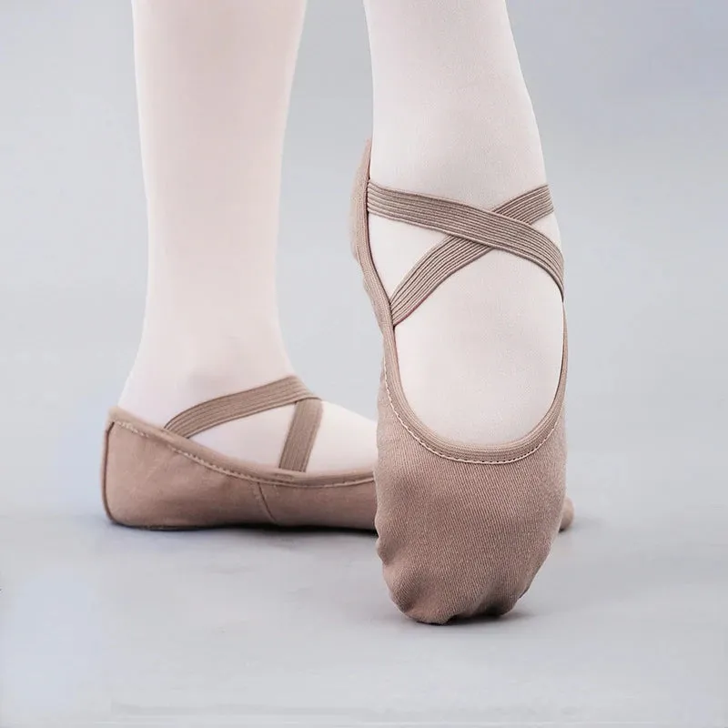 Elastic Cloth Latin Dance Training Adult Women Girl MenCow Suede Shoe Soft Sole Ballet Children's Dance Training Shoes Wholesale