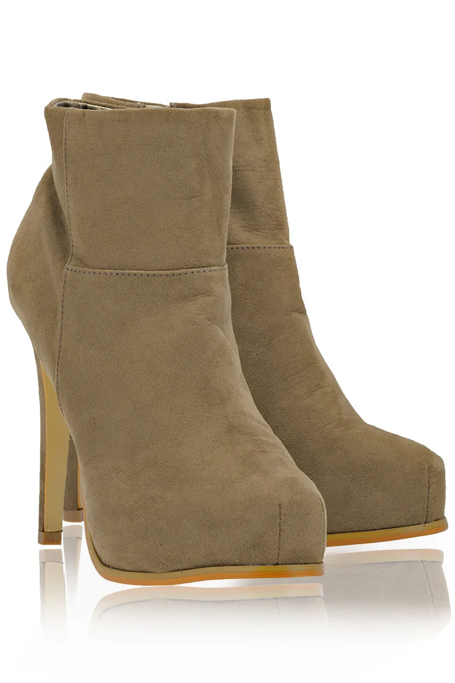 ELSA Taupe Suede Ankle Boots