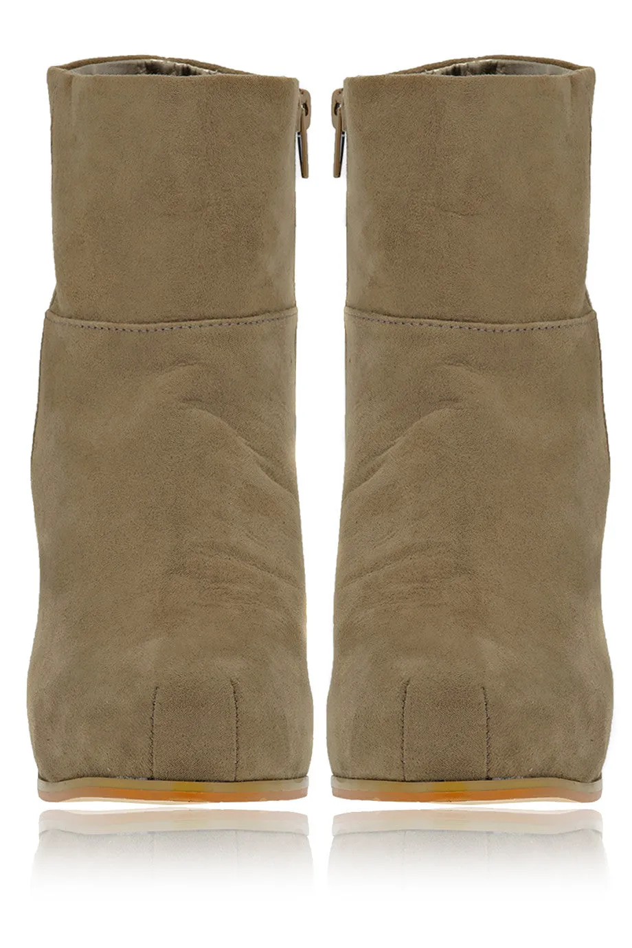 ELSA Taupe Suede Ankle Boots