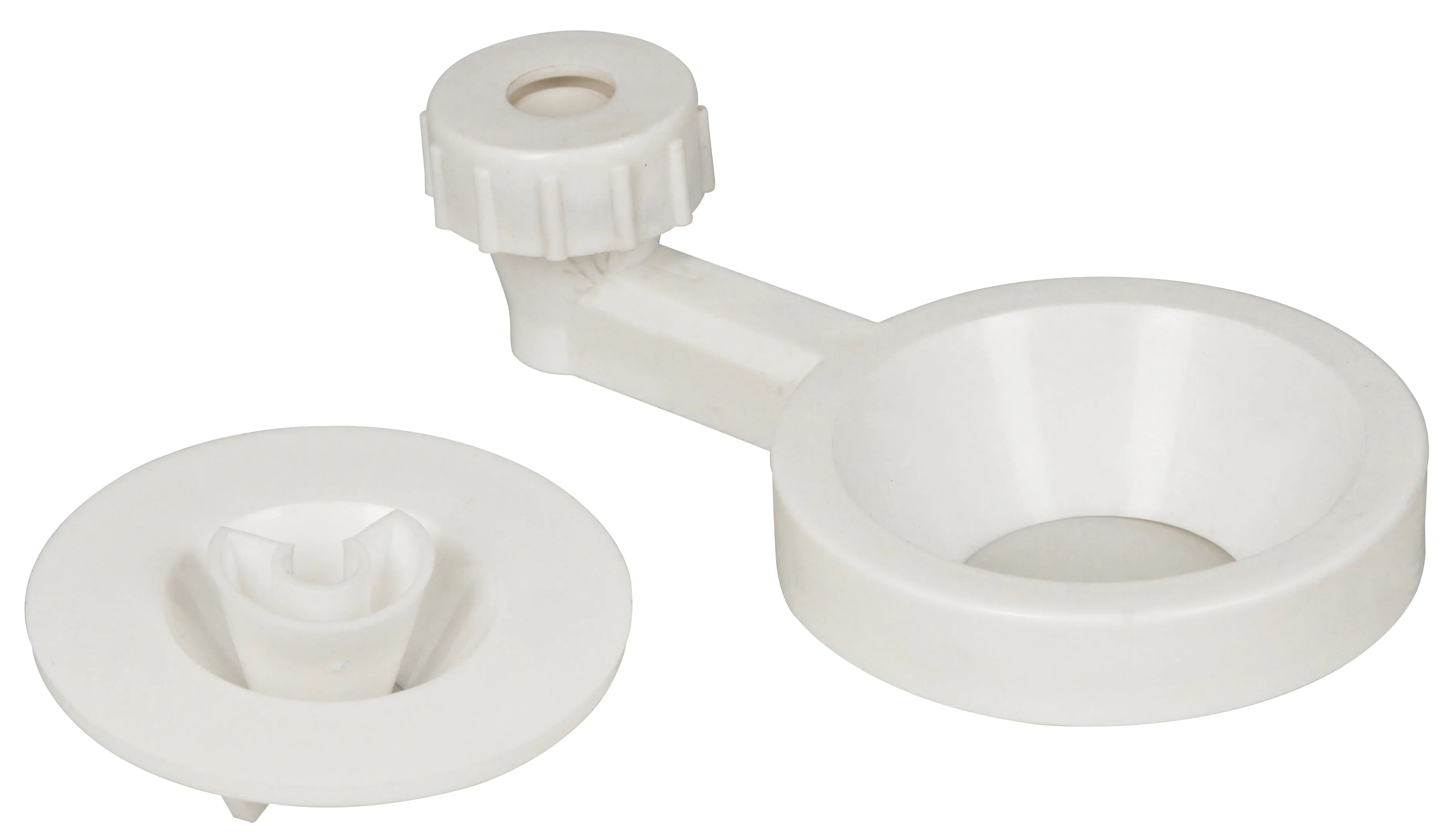 Funnel Holder, Single - Polypropylene - For Funnels 1-6" Diameter - Grips Rods of 0.37-0.5" Diameter - Eisco Labs