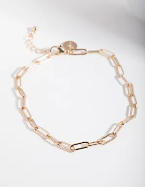 Gold Dainty Rectangle Anklet