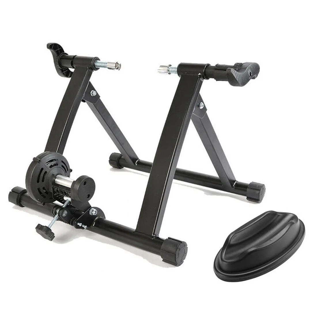 Indoor Bicycle Trainer Home Gym Exercise Foldable Parabolic Bike Training Fitness Cycling Stand W/ Front Support Pad