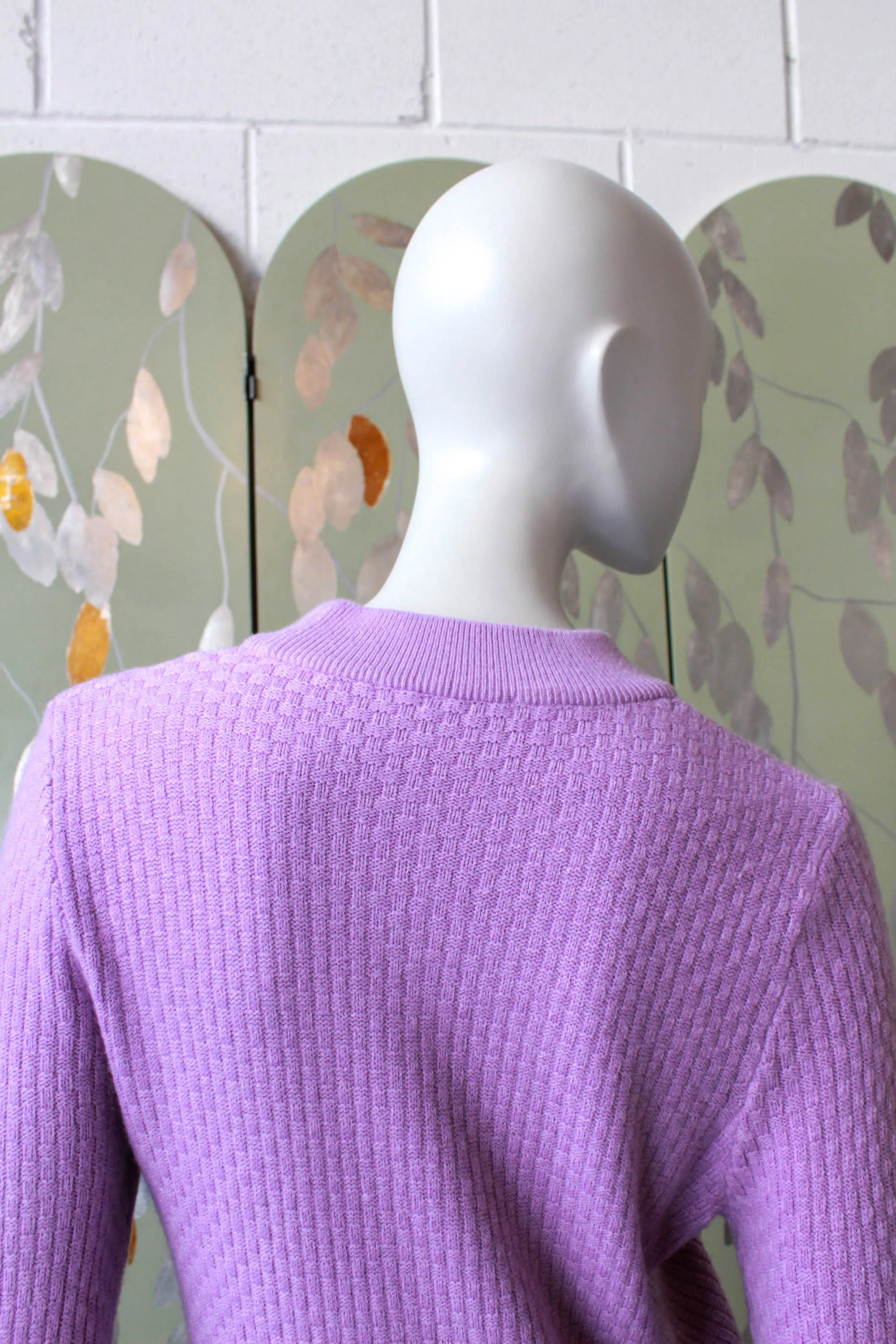 Lilac Cashmere Knit Sweater, Small