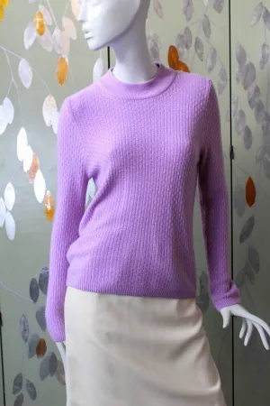 Lilac Cashmere Knit Sweater, Small