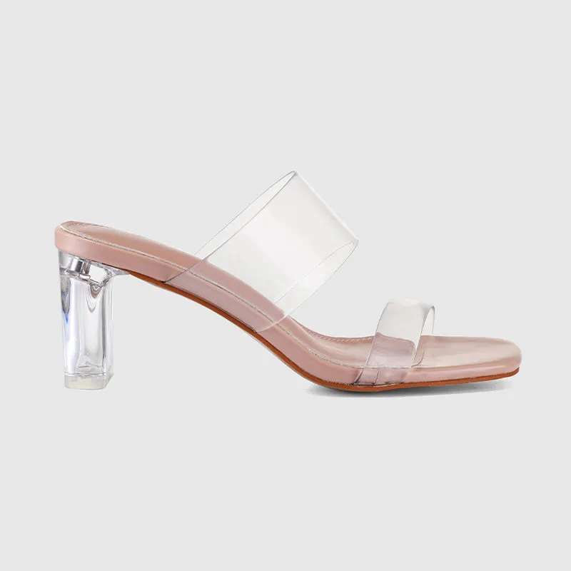 Thick Heel Square Hollow Sandals